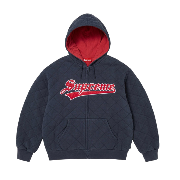 Kurtka Supreme Quilted Zip Up Hooded Sweatshirt