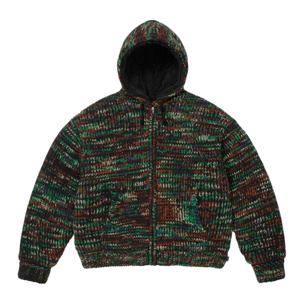 Bluza Supreme Faux Shearling Lined Zip Up Hooded Sweater