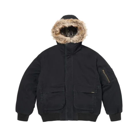 Supreme Reversible Faux Fur Hooded Work Jacket 'Black'