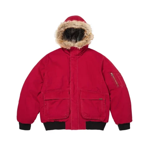 Supreme Reversible Faux Fur Hooded Work Jacket 'Red'