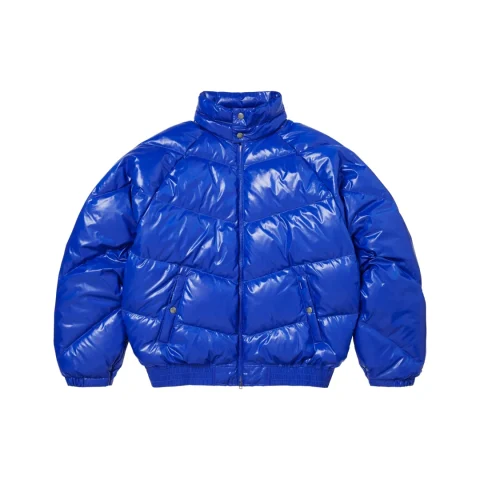 Supreme x Schott Glossy Lightweight Down Puffer Jacket 'Royal'