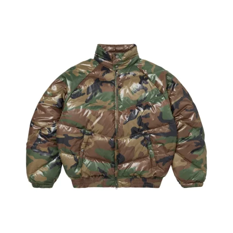 Supreme x Schott Glossy Lightweight Down Puffer Jacket 'Woodland Camo'