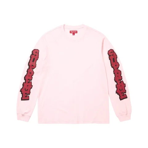 Supreme Cracked Sleeve Longsleeve Top 'Washed Pink'