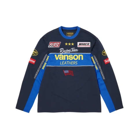 Supreme x Vanson Leathers Longsleeve Top 'Navy'