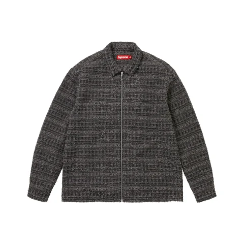 Supreme Bouclé Zip Up Shirt 'Black'