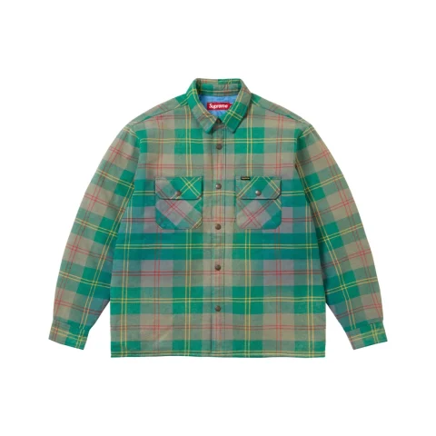 Supreme Quilted Lined Flannel Snap Shirt 'Green'