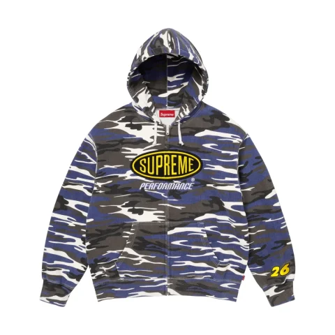 Supreme Performance Zip Up Hooded Sweatshirt 'Blue Camo'