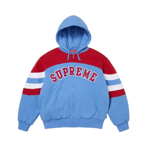 Supreme Filled Zip Up Hooded Sweatshirt 'Light Blue'