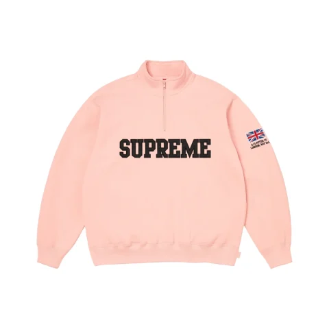 Supreme Shop Flag Half Zip Pullover 'Light Pink London'