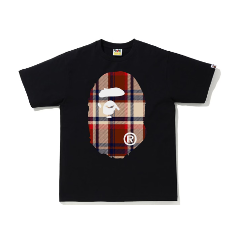 Koszulka BAPE A Bathing Ape Check by Bathing Black Beige