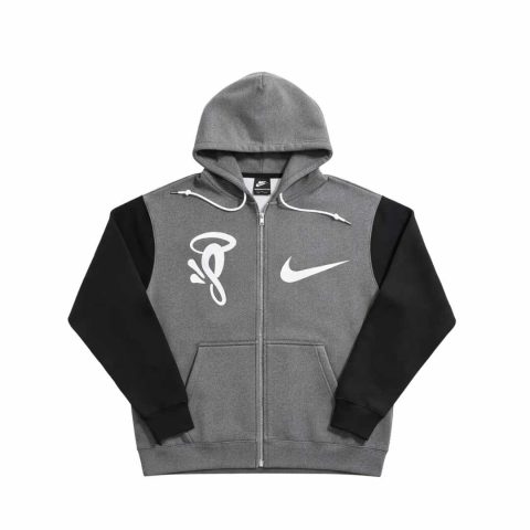 Nike x Syna Solo Swoosh Fleece Full-Zip Hoodie Grey