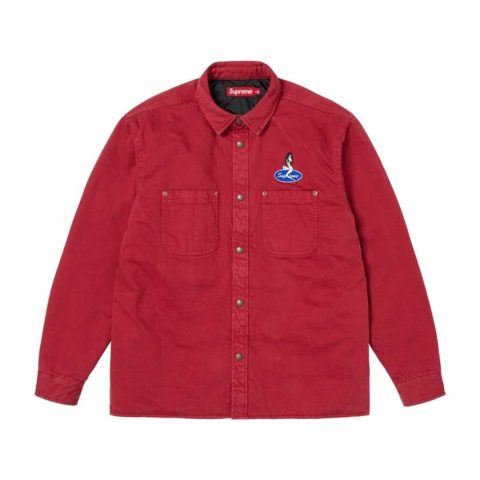 Koszula Quilted Lined Denim Snap Shirt Red