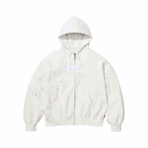 Bluza Supreme Box Logo Zip x Maison Margiela Biała