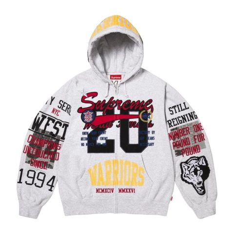 Bluza Supreme Warriors Appliqué Zip Up Hooded Sweatshirt
