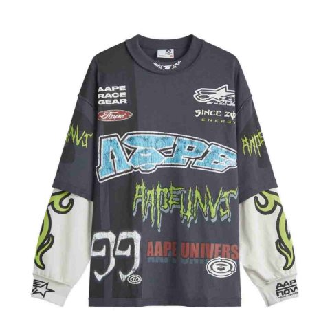 Aape AOP Racing Long Sleeve Dark Grey