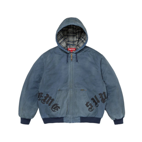 Kurtka Supreme Leather Appliqué Hooded Work Jacket