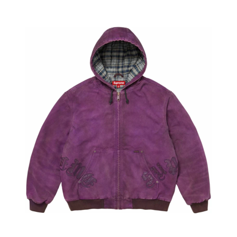 Kurtka Supreme Leather Appliqué Hooded Work Jacket