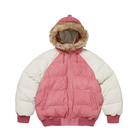 Kurtka Supreme Timberland Suede Puffer Jacket 'Pink'
