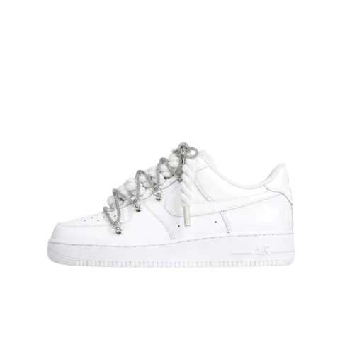 Air Force Rope Laces/Silver Chain 'White'