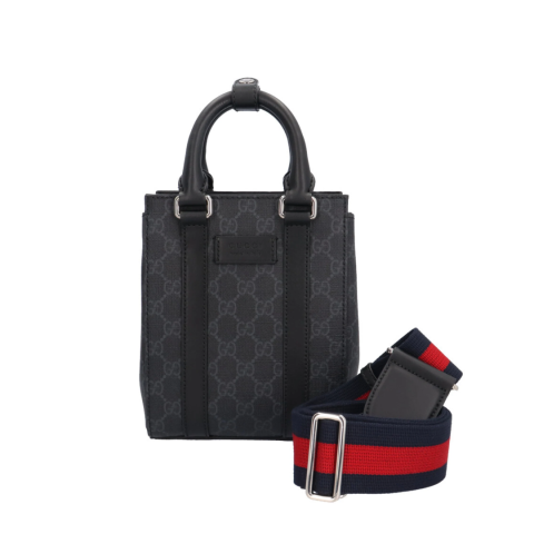 Gucci Mini Tote Bag GG Supreme Canvas Grey