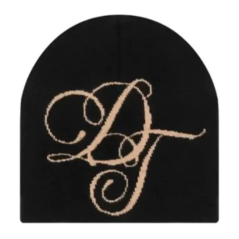 Beanie Denim Tears Metallic Gold Script Beanie