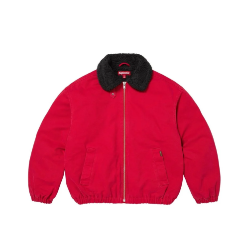 Kurtka Supreme Faux Shearling Lined Bomber 'Red'